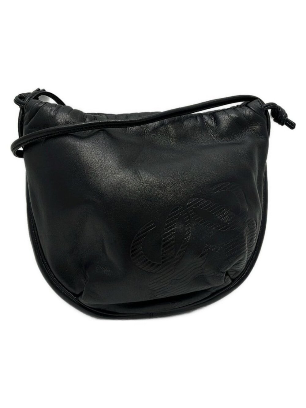 Loewe Shoulder Bag Black Drawstring Leather